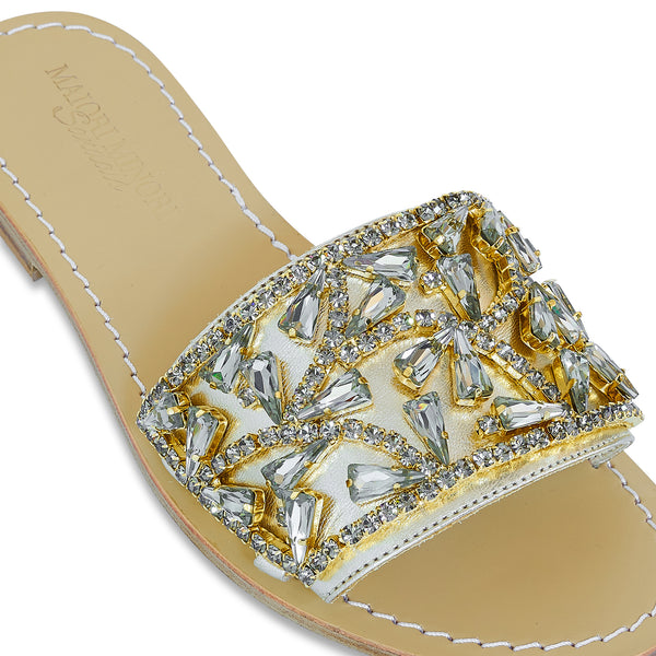 Gold bling slides best sale